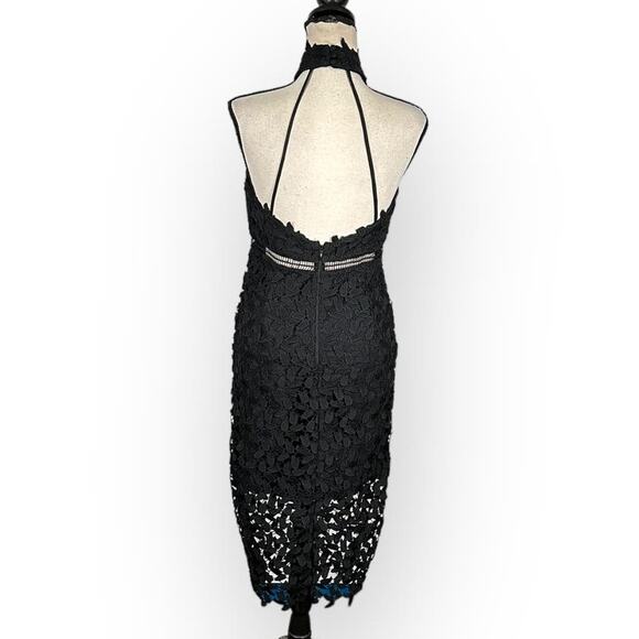 Bardot Gemma Halter Lace Sheath Dress Women's 6 Black Sleeveless Knee Length NWT - Picture 5 of 9
